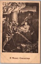 Vintage MERRY CHRISTMAS Postcard Nativity Scene / Baby Jesus 1906 Chicago Cancel picture