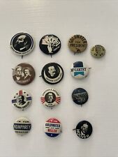 Vintage Political Campaign Presidential Pin Button Lot Of 13 Grover Hoover picture