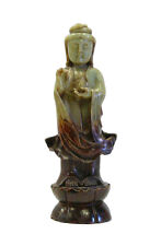 Chinese Oriental Stone Carved Bottle Kwan Yin Statue cs691-8 picture