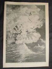 1899 U.S. Naval Print - Destruction of Battleship Maine, Havana Cuba, Feb. 15 picture