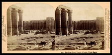 Egypt, Luxor Temple, Grand Court, ca.1880, Stereo Vintage Stereo Print, picture