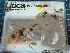 Utica by JP Stevens Vintage No Iron Percale Floral Twin Fitted Sheet NOS picture