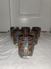 1960s Egyptian Hieroglyphics, Old Fashioned Glasses by Georges Briard Set Of 6 picture