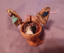 VINTAGE ABSOLUTE MINIATURE MINI DIORAMA CHICKEN WITH WEDDING BRIDE GROOM INSIDE picture