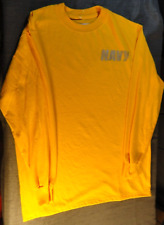 AUTHENTIC US NAVY USN YELLOW REFLECTIVE PT PHYSICAL FITNESS WORKOUT SHIRT SMALL picture