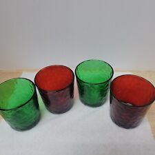 ☆LUMINARC Votive Candle Holders☆Red & Green☆Christmas☆Set of 4 BRAND NEW  picture