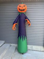 Gemmy 9' Tall Lighted Pumpkin Reaper Electric Inflatable LED Tested Halloween picture