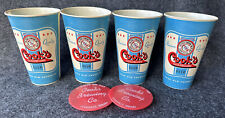 4 Vintage COOK'S GOLDBLUME BEER Wax Dixie cups & 2 Keg Cap Covers Evansville, IN picture