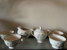 Vintage Salem Castlewood China: 4 Cups, Sugar, Creamer picture