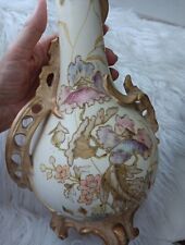 Vintage Vase Art Noveau  Big Size  17x9 Japanese Art Work Bountiful Colors  picture