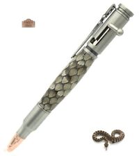 Bolt Action Pen - Antique Pewter with Real Prairie Rattlesnake picture