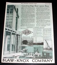 1920 OLD MAGAZINE PRINT AD, BLAW-KNOS COMPANY, CONSTRUCTING FLOOR UPON FLOOR picture