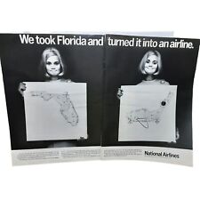 Vintage 1968 National Airlines Florida Stewardess Original Ad empherma picture