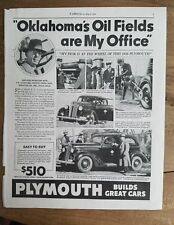 1936 Plymouth car Oklahoma's oil fields Skelly oil superintendent ad picture