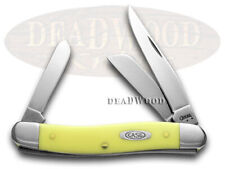 Case xx Knives Medium Stockman Yellow Delrin 00035 Carbon Steel Pocket Knife picture