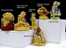 Wade Porcelain Red Rose Tea Series 6 Piece Nursery Rhyme Whimsey Figurines 1971 picture