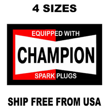 Champion Spark Plug Decal/Sticker/Garage Sign Vintage Replicas 70's Racing Black picture