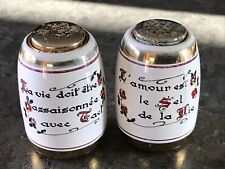Vintage Salt And Pepper Shakers Ceramic La Vie Doit Etre Assaisonnee Avec Tact picture