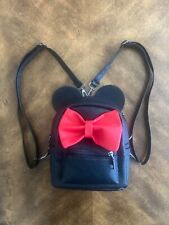 VTG DISNEY Black Leather Loungfly Minnie Mouse *Retired* backpack *RARE*  picture