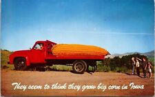 Iowa Quote Saying Unusual Oversized Corn Truck Bed Man Kids Postcard Unused UNP picture