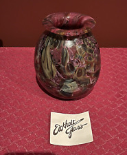 VERY RARE- Robert Eickholt Art Glass Vase Signed 2000- AMAZING COLORS picture