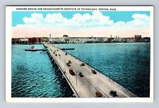 Boston MA-Massachusetts, Harvard Bridge, Antique, Vintage Souvenir Postcard picture