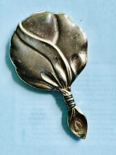VINTAGE MINI HAND POCKET MAKEUP PURSE MIRROR GODINGER 1988 SILVER PLATED BOW TIE picture