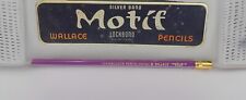 VTG Wallace Motif Pencil Tin St Louis MO New Purple Pencil Gold Toned End Hinged picture
