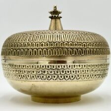 Rajasthani Mughal Decorative Brass Lidded Betel Spice Pandan Caddy Box (236) picture