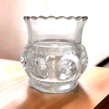 Vintage Kings Crown Clear Glass Thumbprint Toothpick Or Match  Holder picture