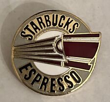 1985 Starbucks Vintage Coffee Cup Espresso Metal Enamel Pin W/ Clasp picture