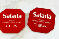 Vintage Salada Tea Advertising Plastic Tea Bag Coaster Set of 2 picture
