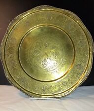 Antique Indo-Persian Brass Tray 19th Century picture