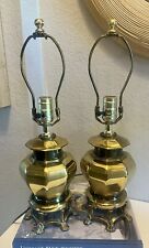 Pair Of Vintage Brass Claw Footed Lamps, MCM Hollywood Regency picture