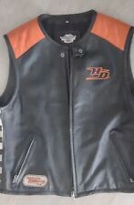 Harley Davidson Black Heavy Soft Leather Vest 2xl EUC Looks Unworn 48-50