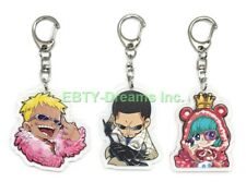 Set of 3 OP Anime Acrylic Keychain Doflamingo Joker, Vergo, Sugar v1 picture