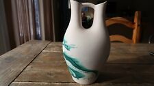 Vintage Native Nemadji Pottery Indian River Wedding Vase 9 1/2” Cream And Green picture