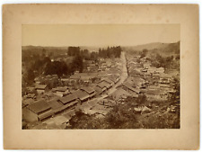 CIRCA 1880'S RARE CABINET CARD Featuring Birds Eye View of Hatsuishi Nikko Japan picture