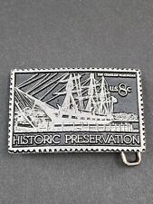 The Charles W Morgan Replica Postage Stamp Collector Solid Pewter Belt Buckle picture