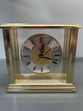 Vintage Rose Gold Color Linden Mantle Desk Clock Quartz Tested picture