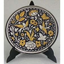 Damascene Gold & Silver Miniature Round Decorative Plate by Midas Toledo Spain  picture