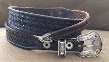 Old Vintage Vogt Mexico GPO1 Sterling Silver Ranger Belt Buckle Keeper & End Set picture