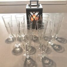 VINTAGE PILSNER BEER GLASSES W/EXQUISITE FOOTED BASES picture