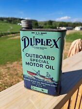 Vintage 1940's-1950's Duplex Outboard Special Motor Oil Can 1 Quart  picture