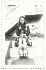 Vintage Photo of Pretty Pre Teen Girl Wearing a Plaid Dress & Mary Jane Shoes 👞 picture