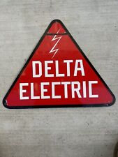 Vintage Single Sided Porcelain Delta Electric Sign picture