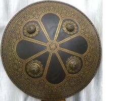 ARMOUR INCREDIBLE ORNATE TURKISH WARRIOR SHIELD SURFACE CHISELED LAVISH FLOWRAL picture