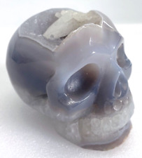3.7'' Natural Agate Carved Crystal Skull,Realistic - Skull Gemstone & Crystal picture