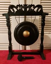 Gong Metal Gamelan Java Bali With Boss Nipple And Mallet. Black wood frame picture