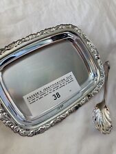 Oneida Silver 8 Inch Cranberry Serving Dish & Spoon Original Box Never Used picture